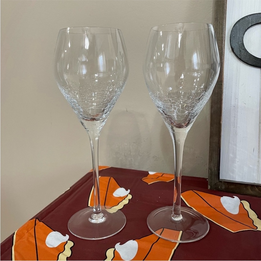 Pier 1 Crackle Wine Goblets